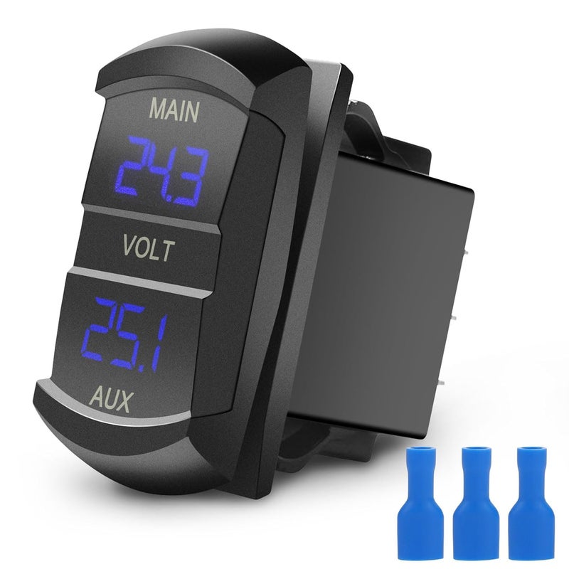 Linkstyle Double LED Digital Voltmeter, 12V Voltmeter Gauge, Dual Voltage Meter, Voltage Gauge Battery Monitor for Car - Image 1